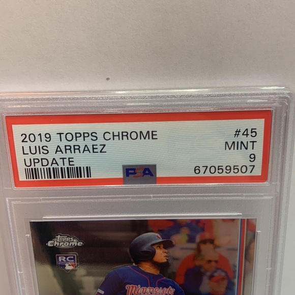 2019 Topps Chrome Luis Arraez Twins RC #45 PSA Graded Mint 9 (MISC7) - Picture 3 of 3
